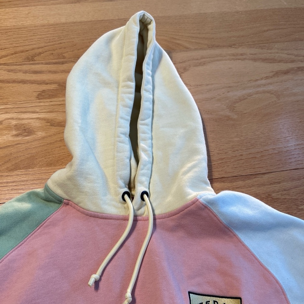 Teddy Fresh Classic Colorblock Hoodie - Pastel Patchwork Pullover - Size Medium - Picture 5 of 8